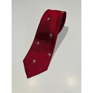 Zareh Men's Red Silk Necktie Made in Italy Tennis Rackets Print JL